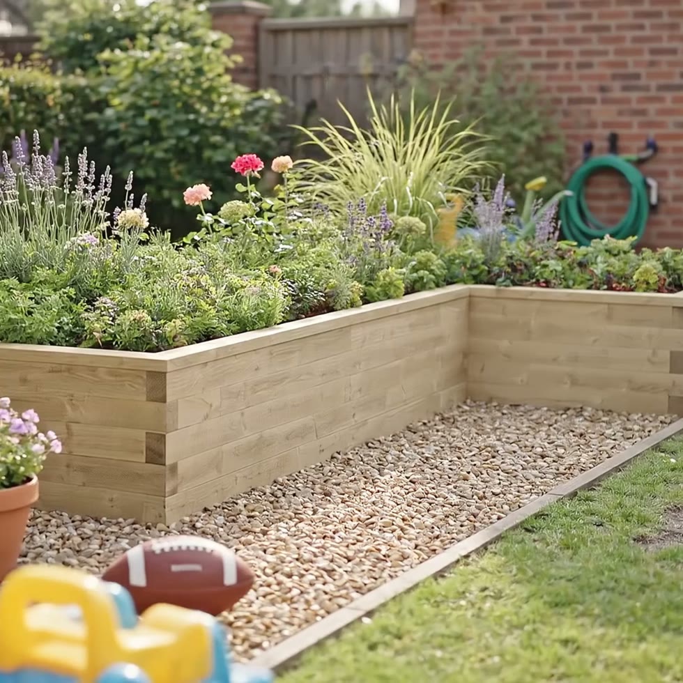 L-Shaped Raised Bed schematic 3D