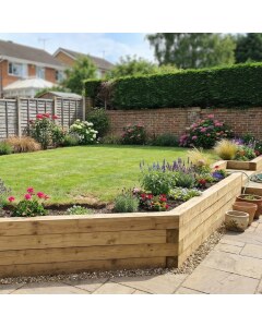 Konec zahradní opěrné zdi se schody / 8.55m x 1.5m x 0.75m