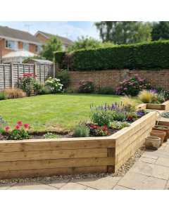 Konec zahradní opěrné zdi se schody / 8.55m x 1.5m x 0.75m