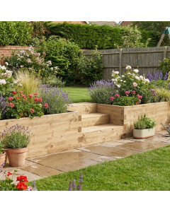 WoodBlocX Retaining wall with steps