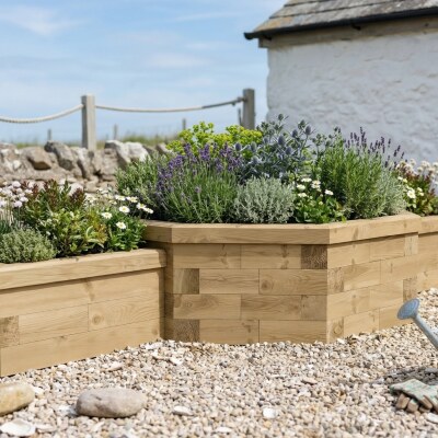 Víceúrovňový vyvýšený záhon / 3,024 x 0,949 x 0,45m