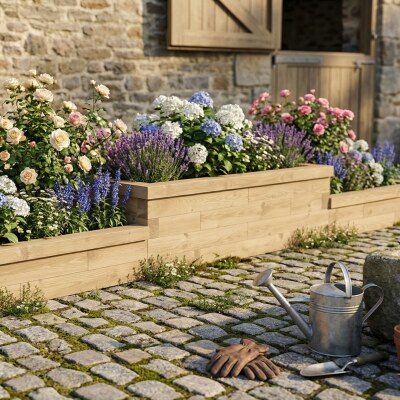 Dlouhý stupňovitý květináč / 3.75m x 0.75m x 0.45m