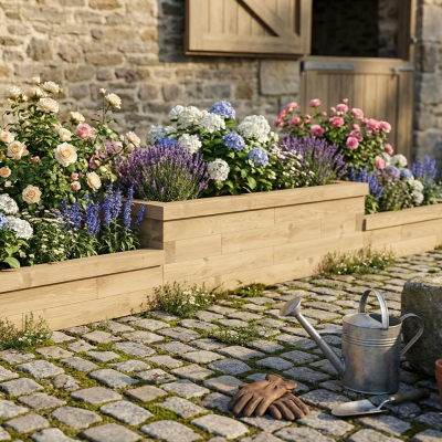 Dlouhý stupňovitý květináč / 3.75m x 0.75m x 0.45m