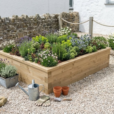 Raised Rectangular Bed / 1.875 x 1.5 x 0.45m