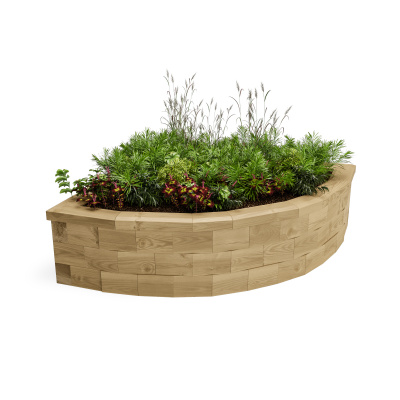 Curved Corner Raised Bed / 1125 x 1125 x 350 mm