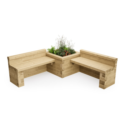 Double Bench with Corner Bed