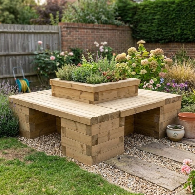 Four sided planter seat