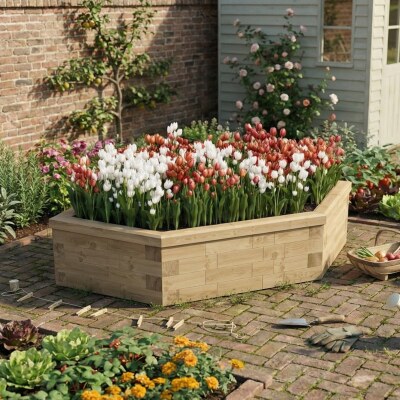 Trojúhelníkový záhon / 1,5 x 1,5 x 0,45 m