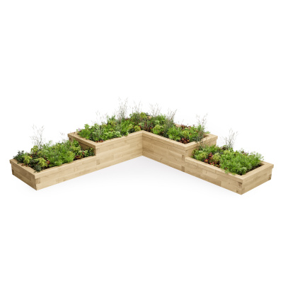 Multi Level L-Shaped Corner Raised Bed