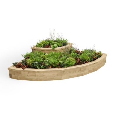 Cascading Curved Corner Raised Bed