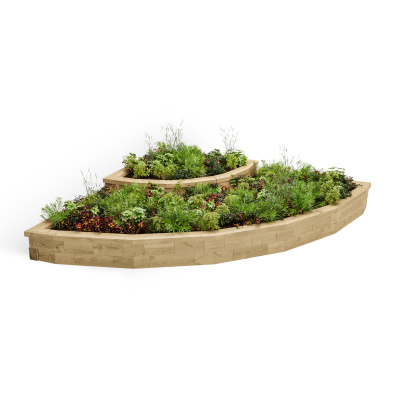 Cascading Curved Corner Raised Bed 035