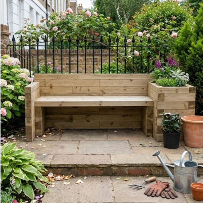 Lavička s jedním truhlíkem  / 2,025 x 0,75 x 0,75m