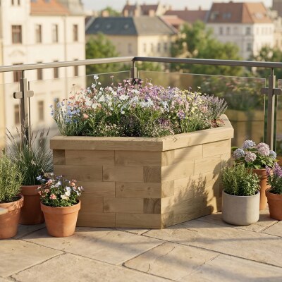 Šestistranný vyvýšený záhon / 1,55 x 0,925 x 0,55m