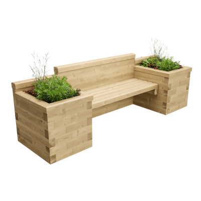 Long Planter Seat with Bookend Beds