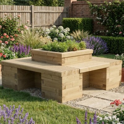 Four sided planter seat