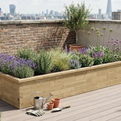 Velký vyvýšený záhon / 3,75 x 1,5 x 0,55m