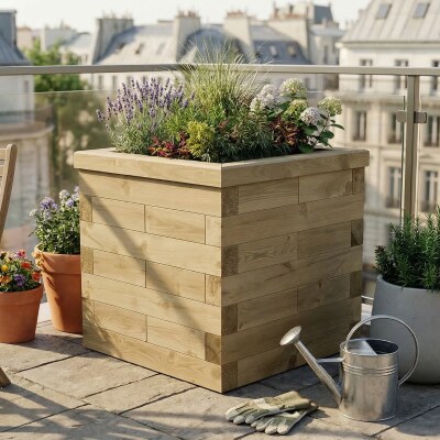 Vyvýšený záhon - kostka / 0,75 x 0,75 x 0,75m