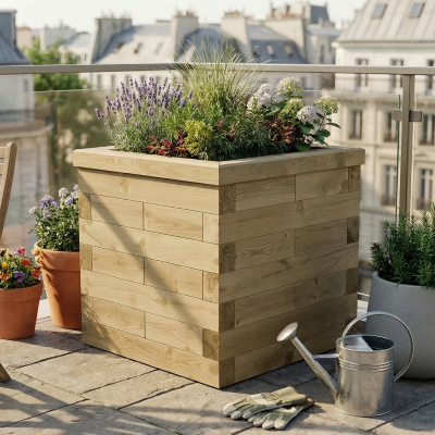 Vyvýšený záhon - kostka / 0,75 x 0,75 x 0,75m