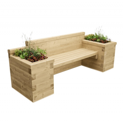 Planter Seat with Bookend Beds