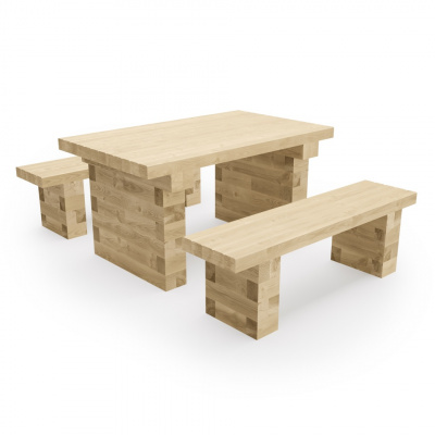 Stůl s lavicí / 1,5 x 1,65 x 0,75 m