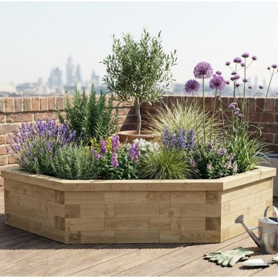 Rohový vyvýšený záhon 45° /   1,125 x 1,125 x 0,55 m