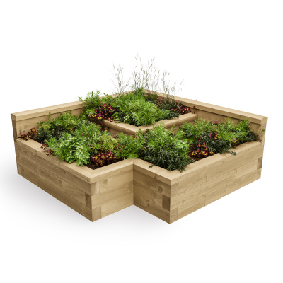 Urban Corner Raised Bed / Length x Width x Height - 1500 x 1500 x 550 mm