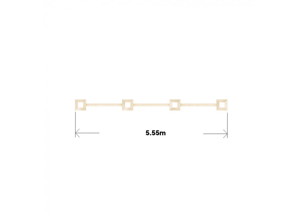 Opěrná zídka s pilíři /  5,55 x 0,65m