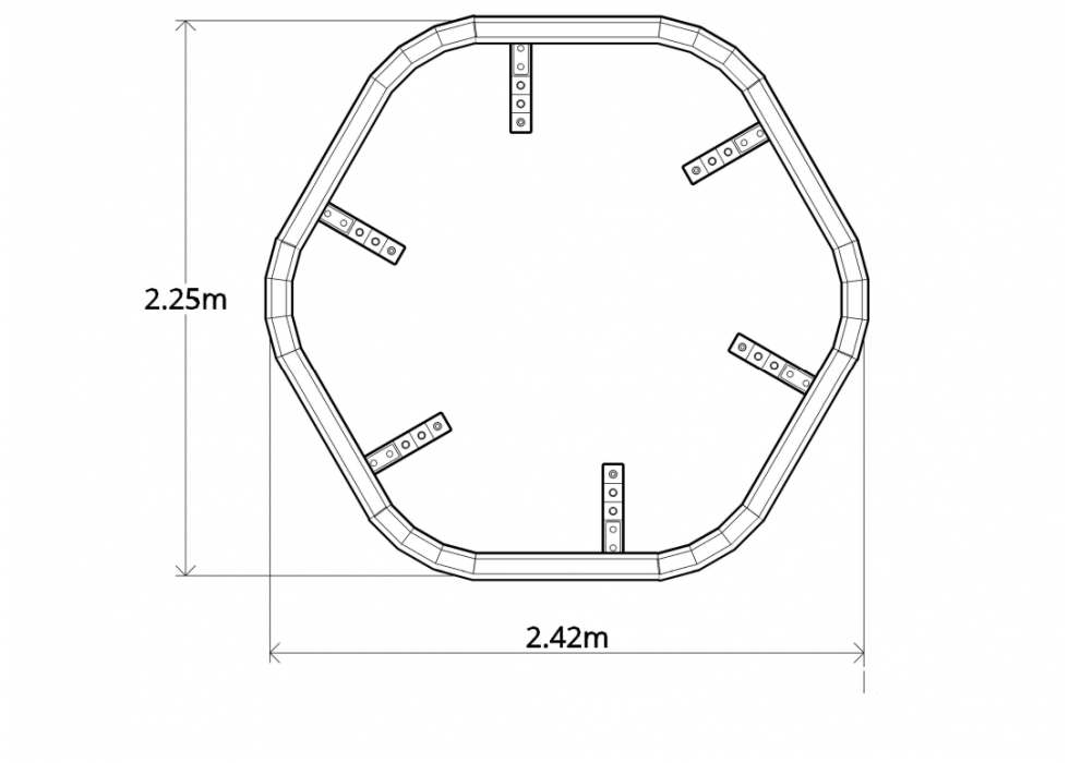 Vysoká obruba stromu / 2,42 x 2,25 x 0,55m