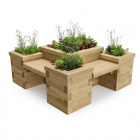 Four Sided Planter Seat with Centre and Corner Beds / 1.5 x 1.5 x 0.55m