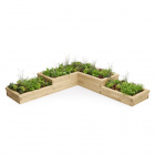 Multi Level L-Shaped Corner Raised Bed / 3.0 x 3.0 x 0.45m