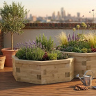 Osmistranný dvouúrovňový vyvýšený záhon / 2,548 x 1,524 x 0,55m