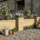 Opěrná zídka s pilíři /  5,55 x 0,65m