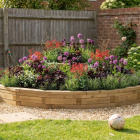 Kaskádovitý čtvrtkruhový vyvýšený záhon  / 2,25 x 2,25 x 0,45m
