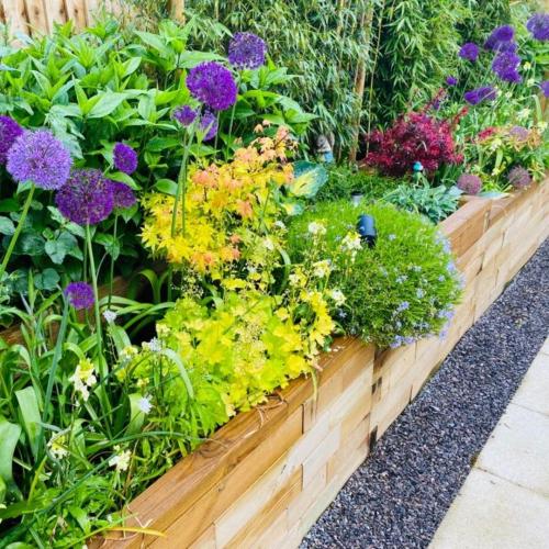 Sestava úzkých záhonů v Richardově zahradě