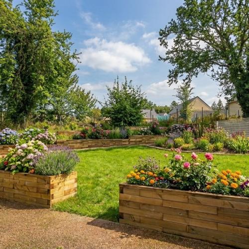 Opěrná zídka a vyvýšené záhony u Štefana