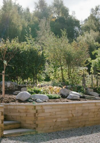 Timber retaining wall